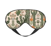 Schlafmaske mit grünem Kaktus, verstellbar, glatt, weich, Augenmaske, Schattierung, Augenbinde, Augenmaske für Ausruhen, Reisen