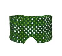 Schlafmaske mit grünem Punktemuster, licht-weich, bequem, mit verstellbarem Kopfband