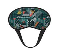 Schlafmaske mit grünem Tierdruck, für Seitenschläfer, niedliche Verdunkelung, Augenmaske für Zuhause oder Reisen