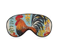 Schlafmaske mit Hahn- und Huhn-Druck, Schlafmaske mit verstellbarem Riemen, Augenbinde, Reise-Augenschutz, Augenmaske, Augenabdeckung, weiche Augenblenden zum Schlafen, Yoga