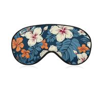 Schlafmaske mit Hawaii-Blume, weich, bequem, Augenmaske mit verstellbarem Riemen, Augenschutz, Augenschatten für Männer und Frauen, Arbeit, Reisen