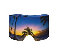 Schlafmaske mit Hawaii-Strand-Aufdruck, weiche, hautfreundliche Augenabdeckungen, lichtblockierende Schlafmaske für Reisen, Yoga, Nickerchen