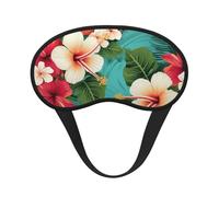 Schlafmaske mit hawaiianischen Blumen auf grünem Hintergrund, Augenmaske zum Schlafen, Verdunkelung, für Männer und Frauen, Schlafmaske, bequeme Augenbinde, Lidschatten für Nachtschlaf, Reisen,