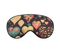 Schlafmaske mit Herzmotiv, Augenmaske, Augenmasken für Damen, Herren, Reiseaugenmaske, verstellbare Schlafmaske, Schlafmaske, Verdunkelung, niedliche Schlafmaske