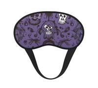 Schlafmaske mit Horror-Muster auf violettem Hintergrund, weich, bequem, Augenmaske mit verstellbarem Riemen, Verdunkelung, Augenschlafschutz, Abdeckung für Damen, Mädchen, Herren, Reisen, Yoga