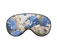 Schlafmaske mit Hortensien, Gänseblümchen, Schmetterlinge, weich, bequem, Augenmaske mit verstellbarem Riemen, Augenabdeckung, Augenschutz für Männer und Frauen, Arbeit, Reisen