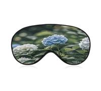 Schlafmaske mit Hortensien, Hibiskus, Irisvogel, weich und bequem, Nachtschlafmaske, Gesichtshemmung, gepolsterte Augenabdeckung mit verstellbarem Band für tiefe Erholung, Reisen, Schichtarbeit