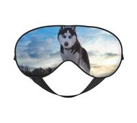 Schlafmaske mit Husky-Hunde-Aufdruck, Nacht-Augenbinde, weicher Augenschutz für Damen und Herren, für Reisen, Nickerchen, Meditation