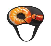 Schlafmaske mit japanischem Sushi-Garnelen-Druck, für Seitenschläfer, Cup-förmige Verdunkelung, Augenmaske, Schattierungen, Abdeckung für Männer und Frauen