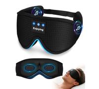 Schlafmaske mit Kopfhörer Bluetooth, 3D Schlafkopfhörer für Frauen und Herren, Totale Lichtblockade, Sleep Mask Waschbar Schlafbrille mit Mikrofon, zum Schlafen für das Reisen, Bett