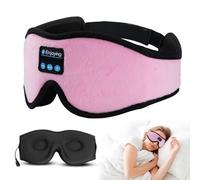 Schlafmaske mit Kopfhörern, Kopfhörer Stirnband mit Bluetooth 5.4, Stirnband Kopfhörer Bluetooth Für Seitenschläfer Herren/Frauen, Nickerchen und zur Linderung von Schlaflosigkeit, Schwarz (ROSA)