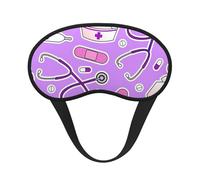 Schlafmaske mit Krankenschwestermuster, violett, bedruckt, Augenschlafmaske für Damen und Herren, für totale Dunkelheit, reduziert geschwollene Augenmaske