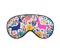 Schlafmaske mit mexikanischen Otomi-Tieren, weich, bequem, Augenmaske mit verstellbarem Riemen, Augenschutz, Augenschutz für Männer und Frauen, Arbeit, Reisen
