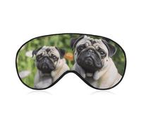 Schlafmaske mit Mops-Motiv im Garten, Schlafmasken, Schlafmasken für Damen, Herren, Schlafmaske, Reise-Augenmaske, Schlafmaske, Verdunkelung, lustige Schlafmaske, niedliche Schlafmaske