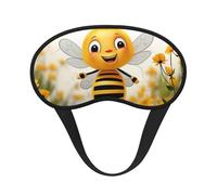 Schlafmaske mit niedlichem Bienen-Gänseblümchen-Motiv, weich, atmungsaktiv, Augenmaske, Verdunkelung, Seide, Augenschlaf mit elastischem Band, Nacht-Augenbinde für Damen und Herren, Reise-Nickerchen
