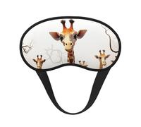 Schlafmaske mit niedlichem Cartoon-Giraffen-Motiv, weich, atmungsaktiv, Augenmaske, Verdunkelung, Seide, Augenschlaf mit elastischem Band, Nacht-Augenbinde für Damen und Herren, Reise-Nickerchen