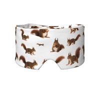 Schlafmaske mit niedlichem Eichhörnchen-Aufdruck, für Männer und Frauen, weiche Augenabdeckung, schalldicht, Ohrenschützer, Stirnband für Reisen, Nickerchen
