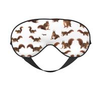 Schlafmaske mit niedlichem Eichhörnchen-Druck, Augenbinde, weicher Augenschutz für Damen und Herren, für Reisen, Nickerchen, Meditation
