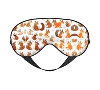 Schlafmaske mit niedlichem Eichhörnchen-Druck, Augenbinde, weicher Augenschutz für Damen und Herren, für Reisen, Nickerchen, Meditation