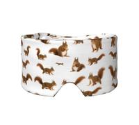 Schlafmaske mit niedlichem Eichhörnchen-Druck, für Männer und Frauen, weiche Augenabdeckung, schalldicht, Ohrenschützer, Stirnband für Reisen, Nickerchen