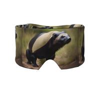 Schlafmaske mit niedlichem Honigdachs-Druck, weich, hautfreundlich, Augenabdeckungen, lichtblockierende Schlafmaske für Reisen, Yoga, Nickerchen