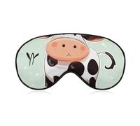 Schlafmaske mit niedlichem Kuhmotiv, weich, bequem, Augenmaske mit verstellbarem Riemen, Augenschutz, Augenschutz für Männer und Frauen, Arbeit, Reisen