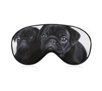 Schlafmaske mit niedlichem Mops, für Damen und Herren, Seitenschläfer-Augenabdeckung mit verstellbarem Riemen, weich, atmungsaktiv, Verdunkelung, rutschfest, tiefes Schlafen, Reisezubehör