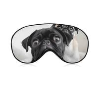 Schlafmaske mit niedlichem Mops, weich, bequem, Augenmaske mit verstellbarem Riemen, Augenschutz, Augenschutz für Männer und Frauen, Arbeit, Reisen