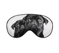 Schlafmaske mit niedlichem Mops, weich, bequem, Augenmaske mit verstellbarem Riemen, Augenschutz, Augenschutz für Männer und Frauen, Arbeit, Reisen