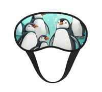 Schlafmaske mit niedlichem Pinguin-Motiv, für Damen und Herren, Augenmaske zum Schlafen, lichtblockierend, Schlafmaske mit elastischem Band, Augenbinde für Flugschläfer, weich, atmungsaktiv,