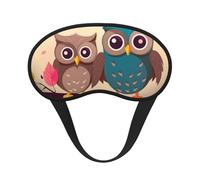 Schlafmaske mit niedlichen Eulen, für Damen und Herren, Augenmaske zum Schlafen, lichtblockierend, Schlafmaske mit elastischem Band, Augenbinde für Flugschläfer, weich, atmungsaktiv,