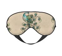 Schlafmaske mit Pfauen-Aufdruck, Augenbinde, weicher Augenschutz für Damen und Herren, für Reisen, Nickerchen, Meditation