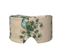 Schlafmaske mit Pfauen-Aufdruck, weiche Augenabdeckung, schalldicht, Ohrenschützer, Stirnband für Reisen, Nickerchen