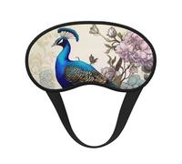 Schlafmaske mit Pfauenblumen-Motiv für Damen und Herren, Augenmaske zum Schlafen, lichtblockierend, Schlafmaske mit elastischem Band, Augenbinde für Flugreise, weich, atmungsaktiv, Reiseaugenabdeckung