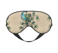 Schlafmaske mit Pfauenmuster, glatt, weich, verstellbar, Schattierung, Augenbinde, Augenmaske für Ausruhen, Reisen