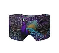 Schlafmaske mit Pfauenmuster, licht-weich, bequem, mit verstellbarem Kopfband, Violett