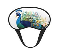 Schlafmaske mit Pfauenmuster, weich, atmungsaktiv, Augenmaske, Verdunkelung, Seide, Augenschlaf mit elastischem Band, Nacht-Augenbinde für Damen und Herren, Reise-Nickerchen