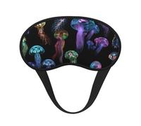 Schlafmaske mit Quallen-Druck, Augen-Schlafmaske für Damen und Herren, für totale Dunkelheit, reduziert geschwollene Augenmaske