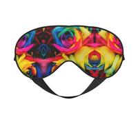 Schlafmaske mit Regenbogen-Rose, glatt, weich, verstellbar, Schattierung, Augenbinde, Augenmaske für Ausruhen, Reisen