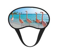 Schlafmaske mit rosa Flamingo am Strand, Augenschlafmaske für Damen und Herren, für totale Dunkelheit, reduziert geschwollene Augenmaske