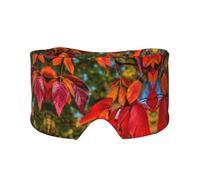 Schlafmaske mit rotem Blätter- und Obst-Aufdruck, licht-weich, bequem, mit verstellbarem Kopfband