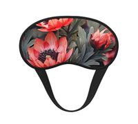 Schlafmaske mit roten Blumen, weich, bequem, Augenmaske mit verstellbarem Riemen, Verdunkelung, Augen-Schlafschutz, Abdeckung für Damen, Mädchen, Herren, Reisen, Yoga, Nickerchen, Schichtarbeit
