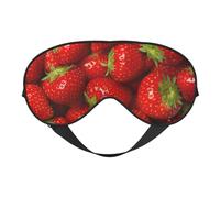 Schlafmaske mit roten Erdbeeren, verstellbar, glatt, weich, Augenmaske, Schattierung, Augenbinde, Augenmaske für Ausruhen, Reisen