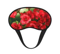 Schlafmaske mit roten Geranien für Damen und Herren, weiche und bequeme Schlafmaske, Verdunkelung, Augenabdeckung für Reisen, Yoga, Nickerchen, Schichtarbeit