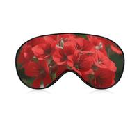 Schlafmaske mit roten Geranien, weich, bequem, Augenmaske mit verstellbarem Riemen, Augenabdeckung, Augenschatten für Männer und Frauen, Arbeit, Reisen