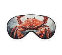 Schlafmaske mit roten Krabben, belüfteter Stoff, verstellbarer Tragestil, Nulldruck-Schlafmaske, weich, hautfreundlich, für Damen und Herren