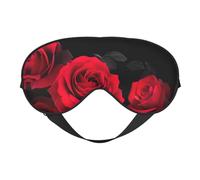 Schlafmaske mit roten Rosen, Augenmaske zum Schlafen, voll verstellbarer Riemen, Augenabdeckungen für Damen/Herren