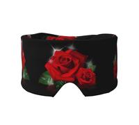 Schlafmaske mit roten Rosen für Männer und Frauen, weiche Augenabdeckung, schalldichtes Schlaf-Ohrenschützer-Stirnband für Reisen, Nickerchen
