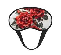 Schlafmaske mit roten Rosen und Blumen, weiche und bequeme Schlafmaske, Verdunkelung, Augenabdeckung für Reisen, Yoga, Nickerchen, Schichtarbeit