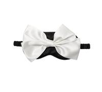 Schlafmaske mit Schleife für Frauen, atmungsaktive Augenmaske aus Kunstseide, mit Gummiband zum Schlafen, totale Verdunkelung, Augenbinde für Reisen, Nickerchen, Zuhause, 21 x 9,5 cm, Schwarz